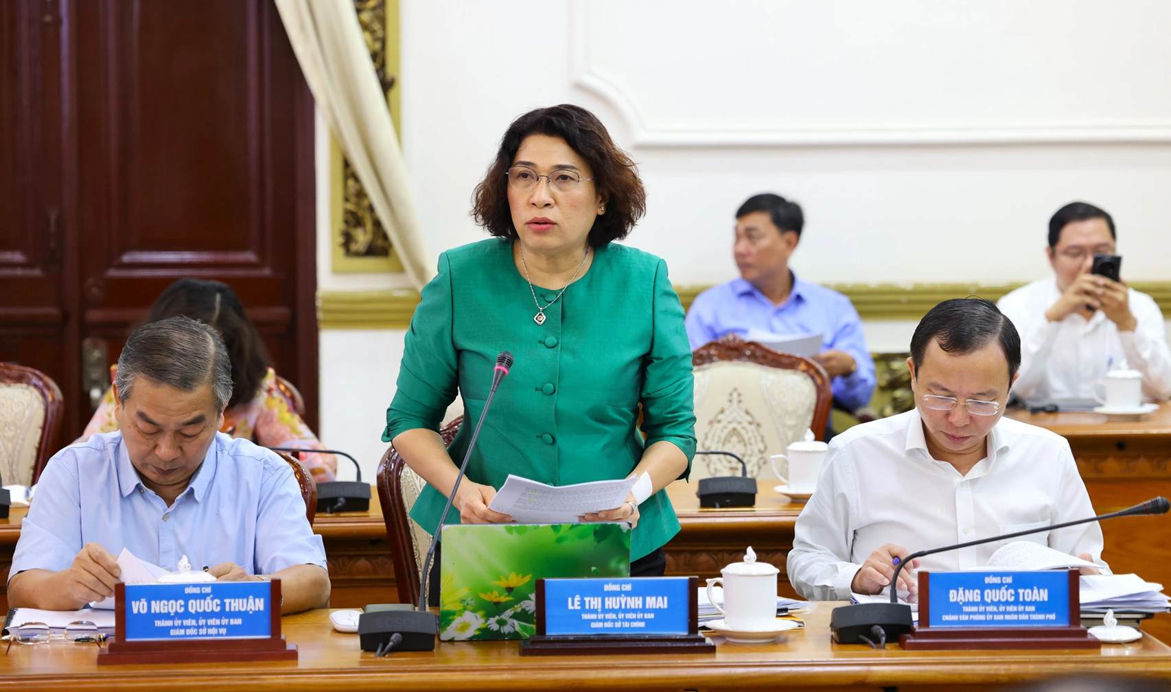 Bà Lê Thị Huỳnh Mai - Giám đốc Sở Tài chính TPHCM.  Ảnh: Trung tâm báo chí TPHCM
