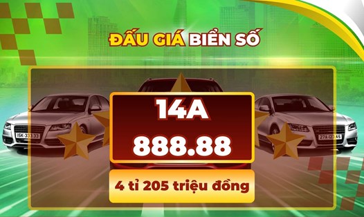 Biển số ôtô duy nhất vượt mốc 4 tỉ trong phiên đấu giá biển số ngày 8.5