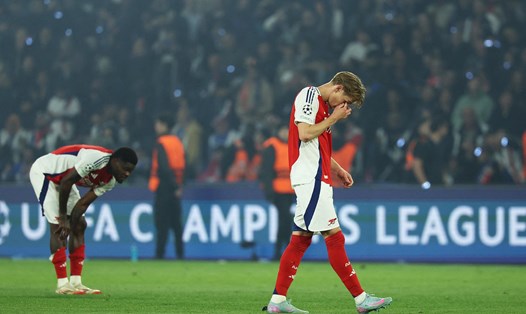 Arsenal đã cố hết sức nhưng không thể vượt ải ở Paris. Ảnh: AFP