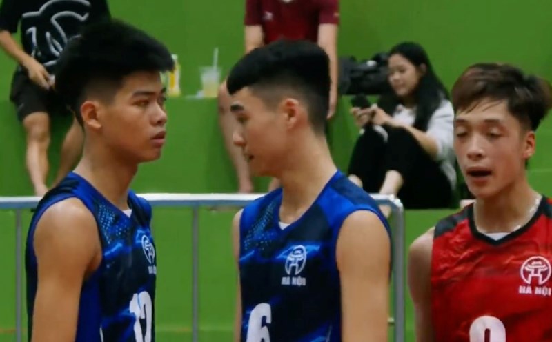 The Hanoi youth team lost to Ho Chi Minh City on the day of competition 8.5 of the 2025 National Youth Volleyball Tournament. Photo cut from video