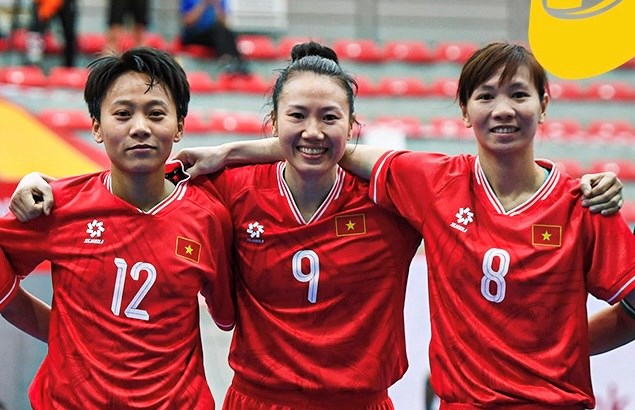 La seleccion femenina de futsal de Vietnam se enfrentara a Filipinas en el Campeonato Asiatico 2025. Imagen de la VFF