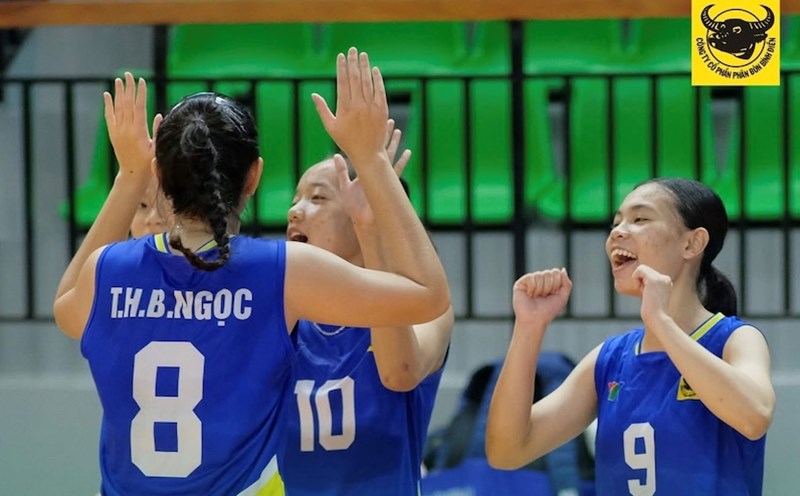 The Long An youth team will meet Hanoi at the 2025 National Youth Volleyball Tournament. Photo: VTV Binh Dien Long An