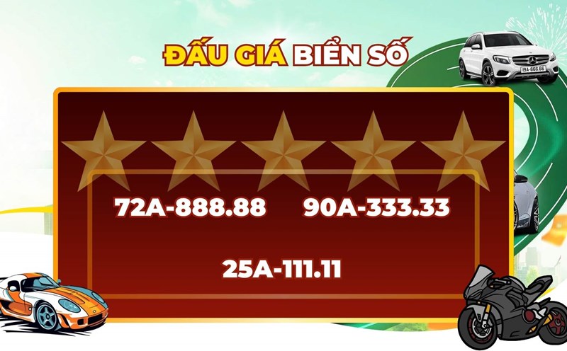 A series of huge five-digit license plates are available in the auction of license plate 9.5