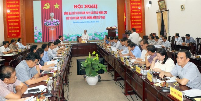 Thang 5.2023, tinh Bac Lieu to chuc hop mo xe chi so PCI dat thap, tim giai phap de vao top 20. Anh: Nhat Ho