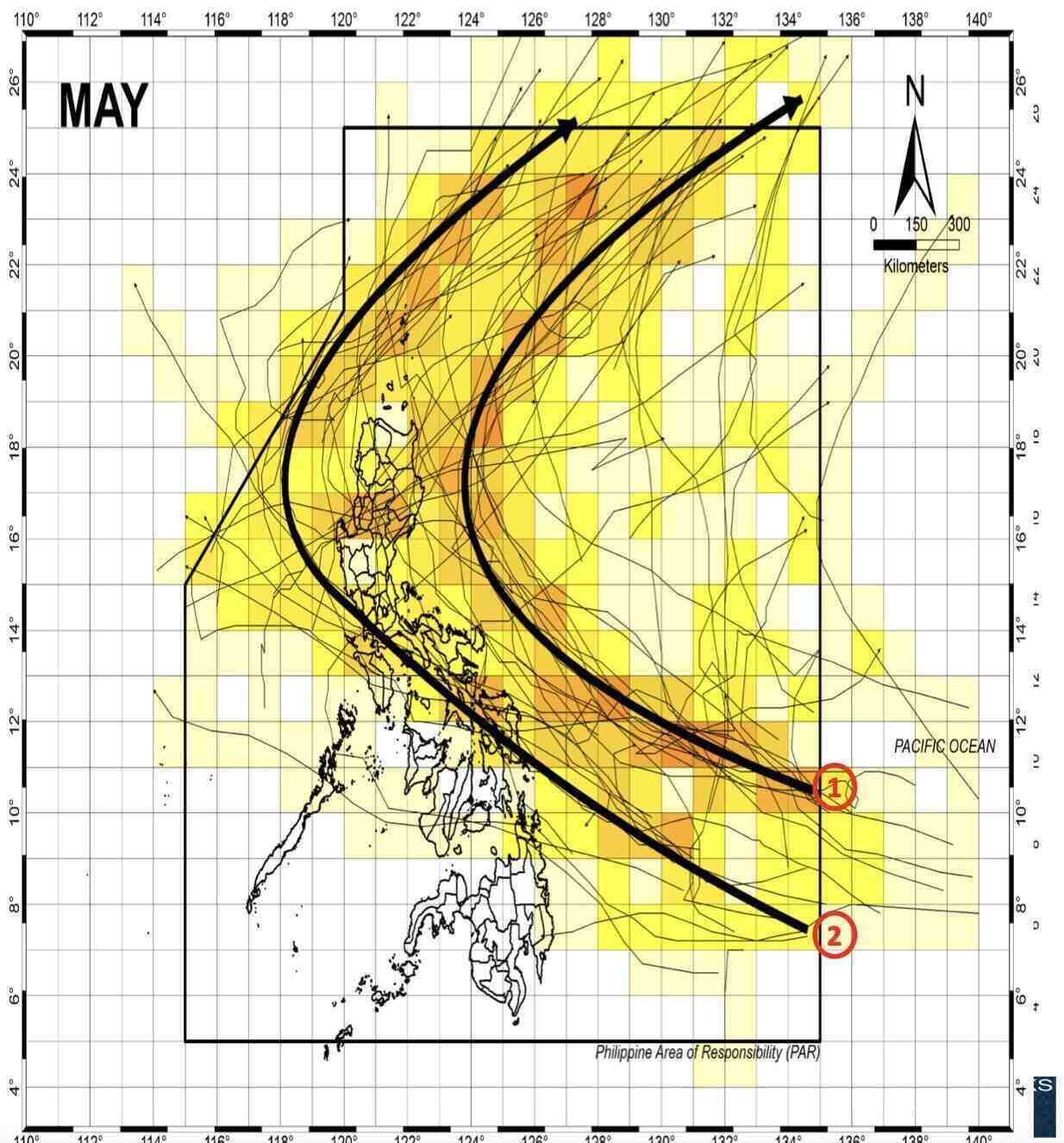 Duong di cua bao thang 5 gan Bien Dong. Anh: PAGASA