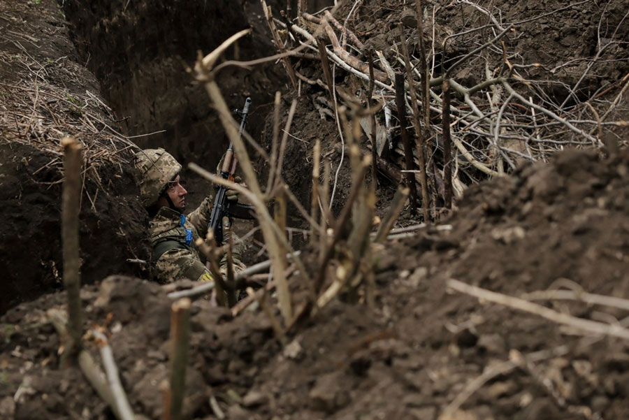 Ukrainian soldiers on the battlefield. Photo: AFP