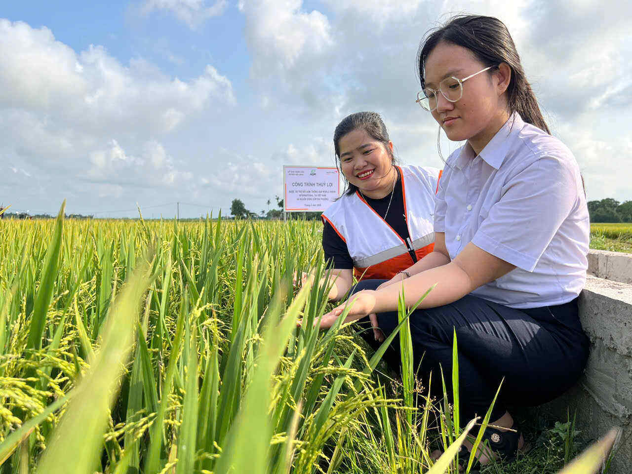 Du an “Dam bao nguon nuoc tuoi, nang cao doi song ho nong dan” the hien tam nhin chung cua cac doi tac ve viec thuc day su thay doi ben vung trong cong dong o Hai Lang, Quang Tri. Anh: World Vision Vietnam