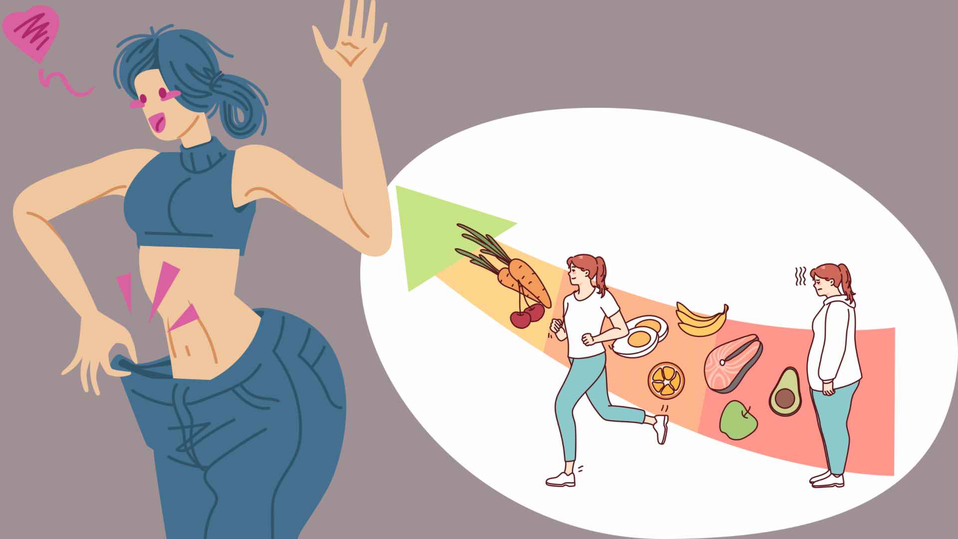 La perdida de peso sostenible requiere una formula integral, que combina dieta, ejercicio y control mental. Imagen de la imagen: