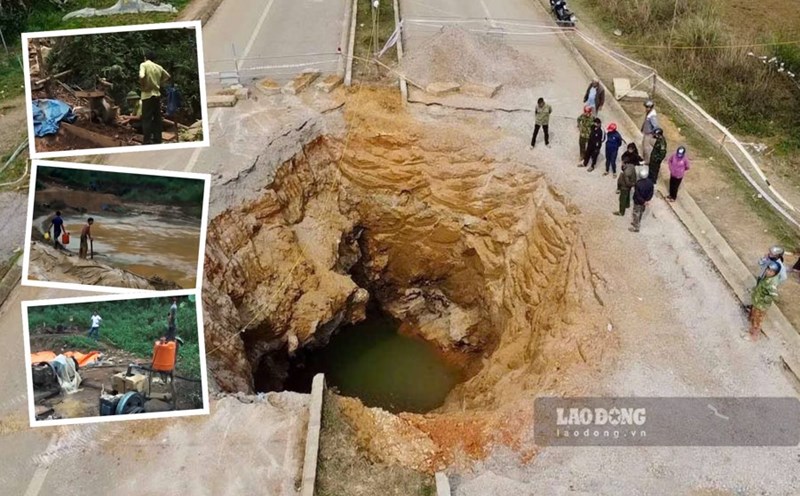 Experts suspect that the death hole in Bac Kan appeared due to geological factors and mineral exploitation. Photo: Nguyen Hoan