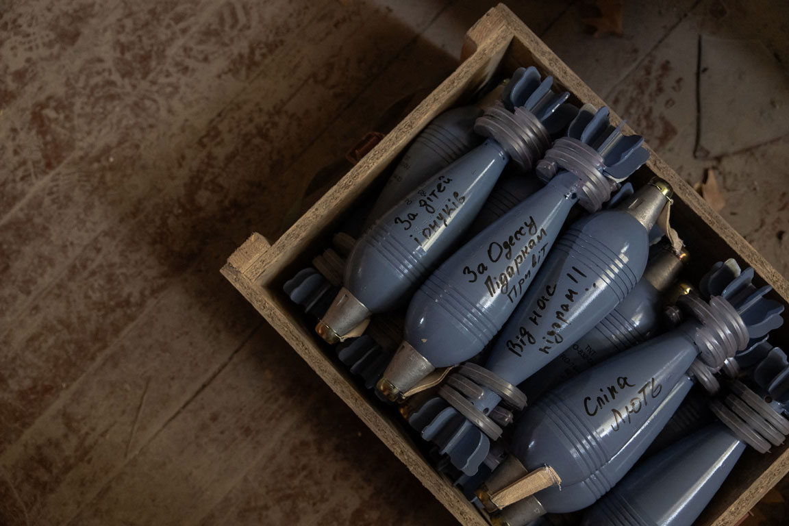 Conchas de mortero militar ucraniano. Foto: AFP