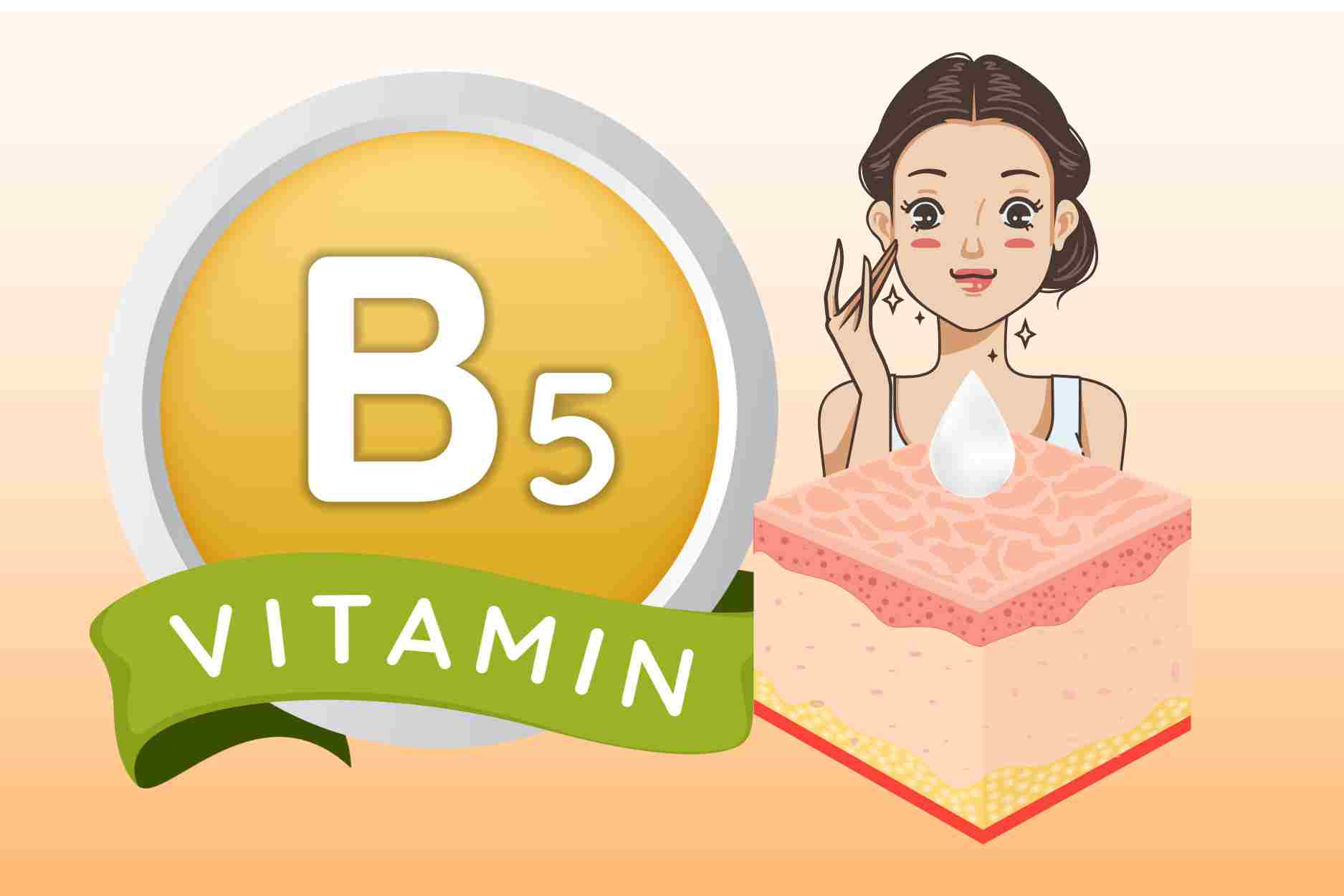 Te diga la parte superior de la vitamina B5 para una piel sana. Grafico: Dinh Dinh