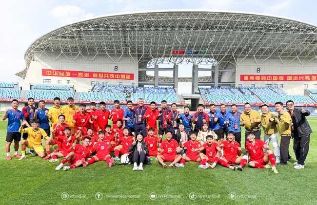 U16 Vietnam won a positive result at the U16 International Friendly Tournament. Photo: VFF