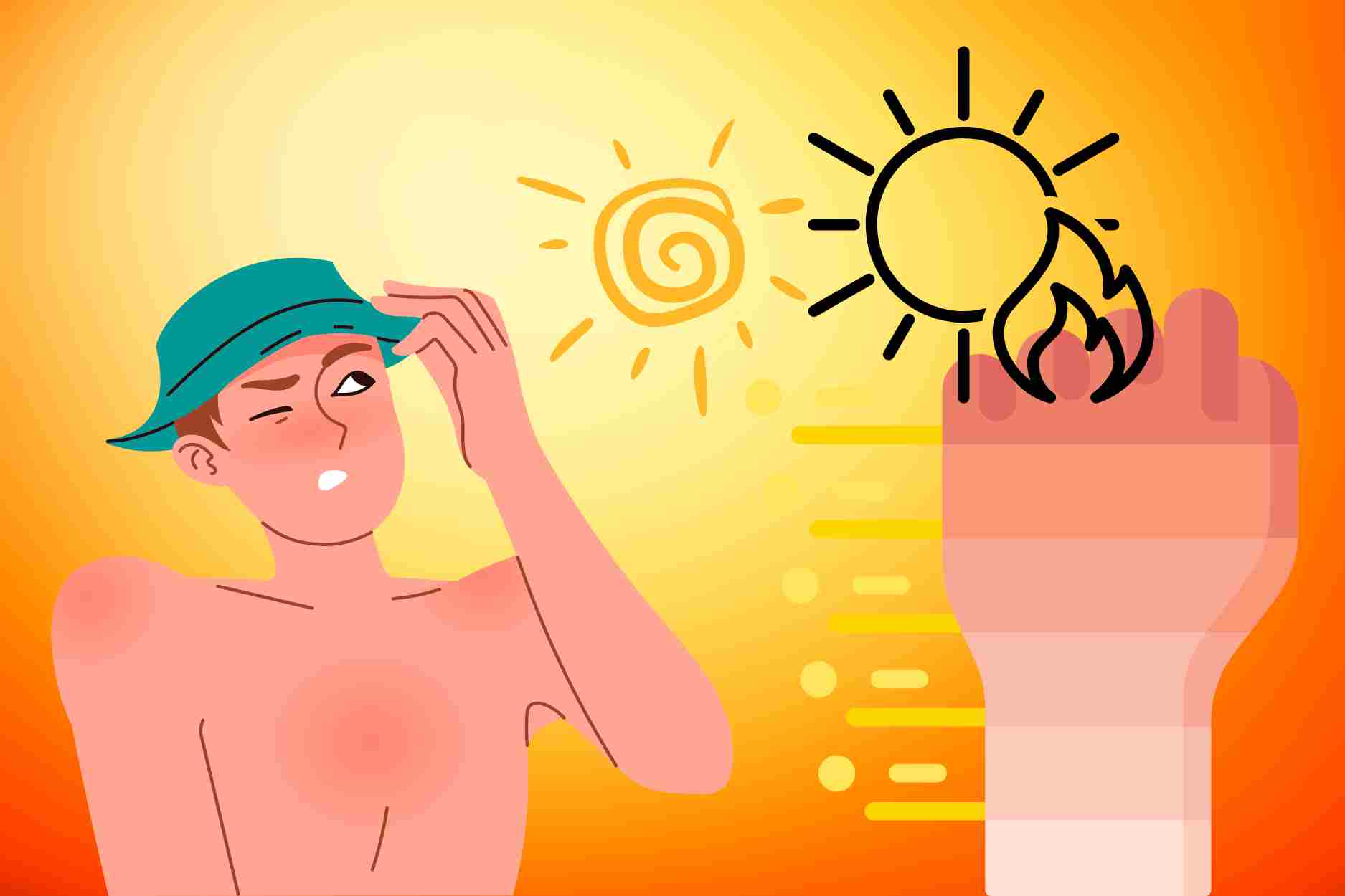 Signs of sunburn warn of serious skin damage