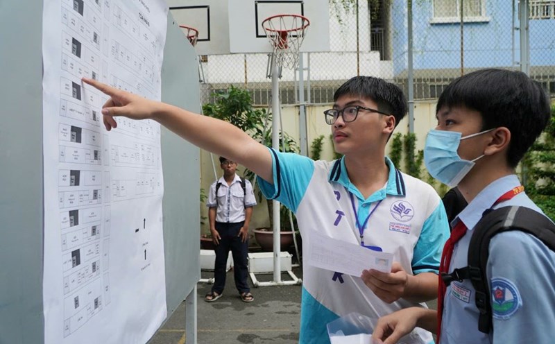 Candidates taking the 10th grade entrance exam of the Petroleum High School in 2025. Photo: Chan Phuc