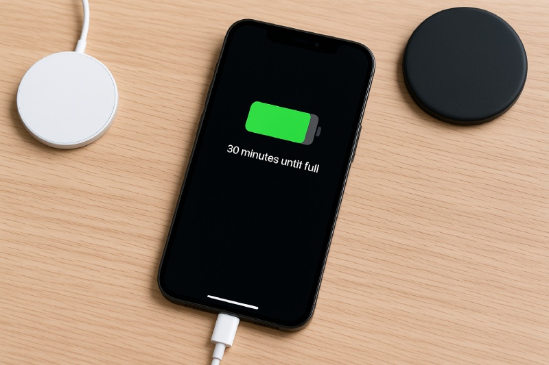 iOS 26 adds a feature to display full battery charging time. Graphics: Quang Minh
