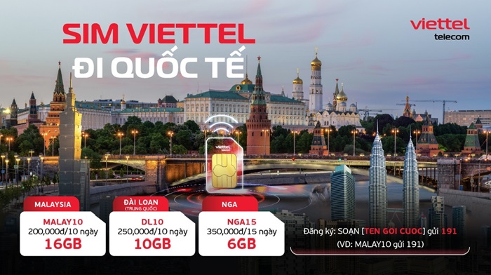 Goi data Roaming danh rieng cho Dai Loan (Trung Quoc), Malaysia va Nga co gia chi tu 20k/ngay.