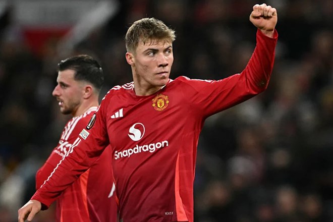 Hojlund khong muon roi Old Trafford. Anh: AFP