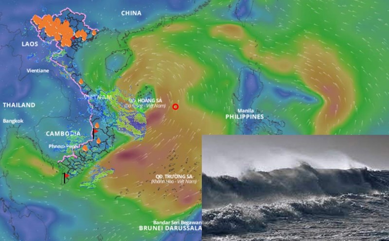 Forecast of the location of the eye of storm No. 1 when it formed and the path afterwards