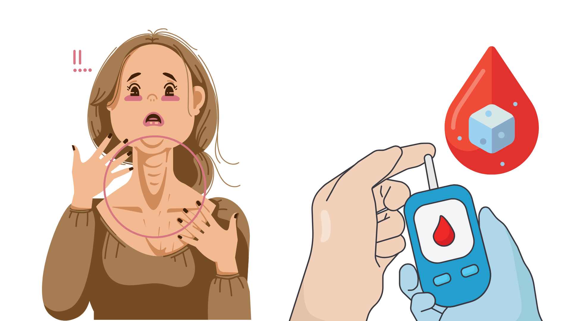 The skin around your neck can signal a spike in blood sugar. Graphics: Ha May