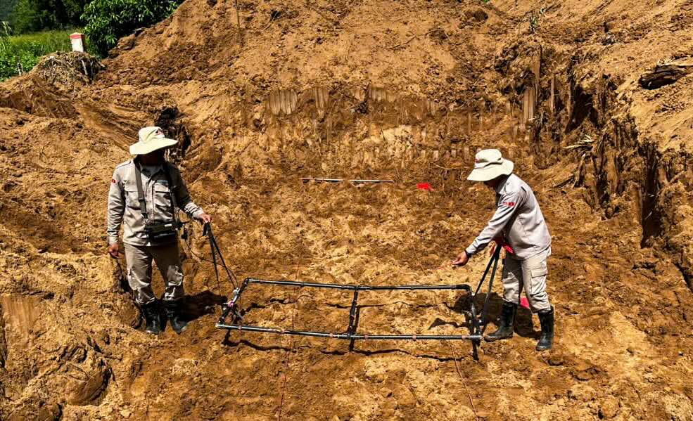 The PeaceTrees VietNam Quang Binh project searched for and treated explosives at Long Dai II ferry terminal. Photo: PeaceTrees VietNam