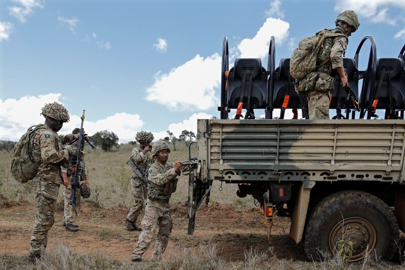 Los soldados britanicos operan en Kenia. Foto: AFP
