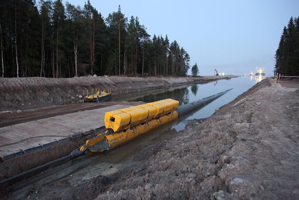 Nord Stream trong qua trinh xay dung. Anh: Gazprom