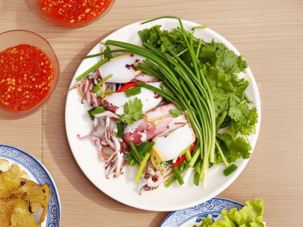 Making steamed squid properly will maintain its sweetness and many nutrients. Photo: Duc Minh