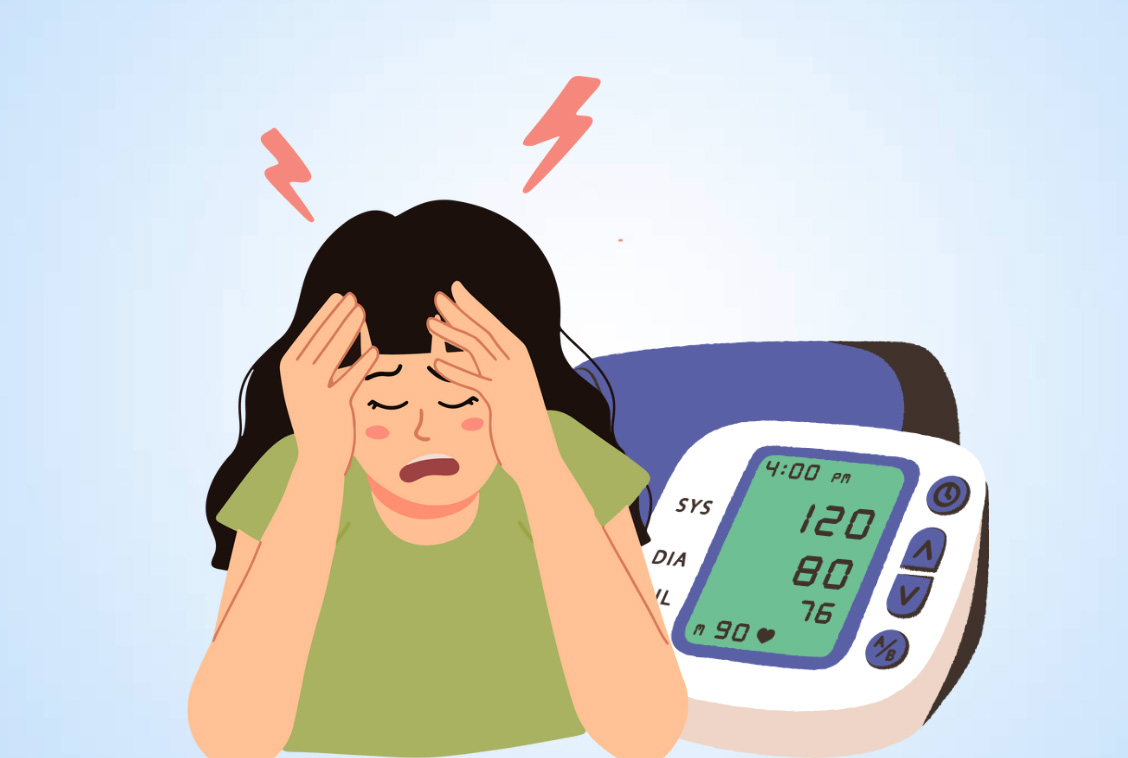 How to distinguish between headaches caused by high blood pressure and headaches caused by stress. Graphics: Thien Nhan