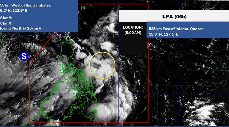 06B La baja presion aparece justo despues del tifon No. 1 en el Mar del Sur de China. Foto: Pagasa