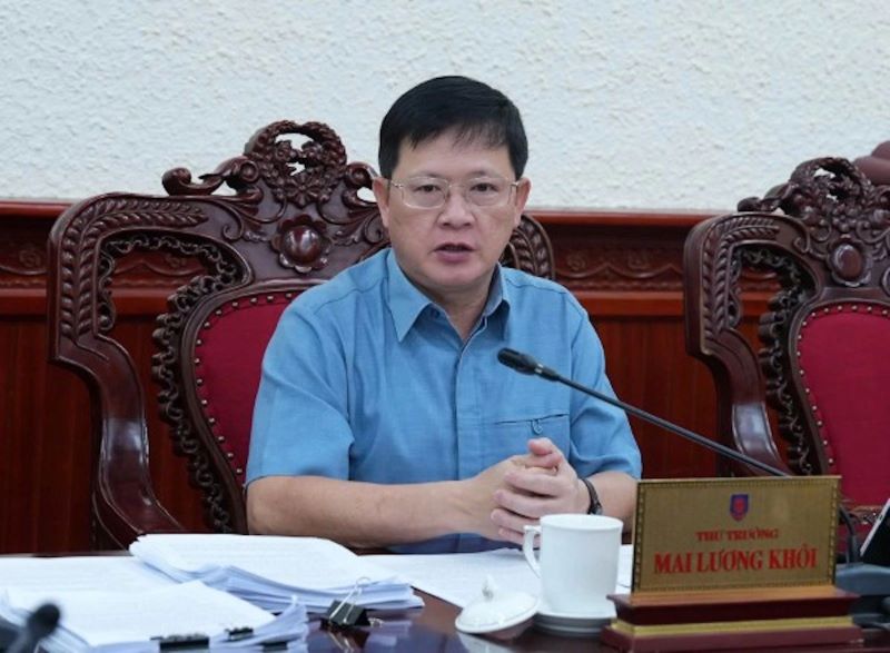 Viceministro de Justicia Mai Luong Khoi en la reunion con la ejecucion del Departamento General de Juicio Civil. Foto: Departamento General de ejecucion de juicio civil