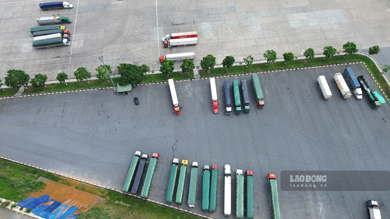 Hàng trăm phương tiện di chuyển qua lại tại Cửa khẩu Kim Thành mỗi ngày. Ảnh: Đinh Đại
