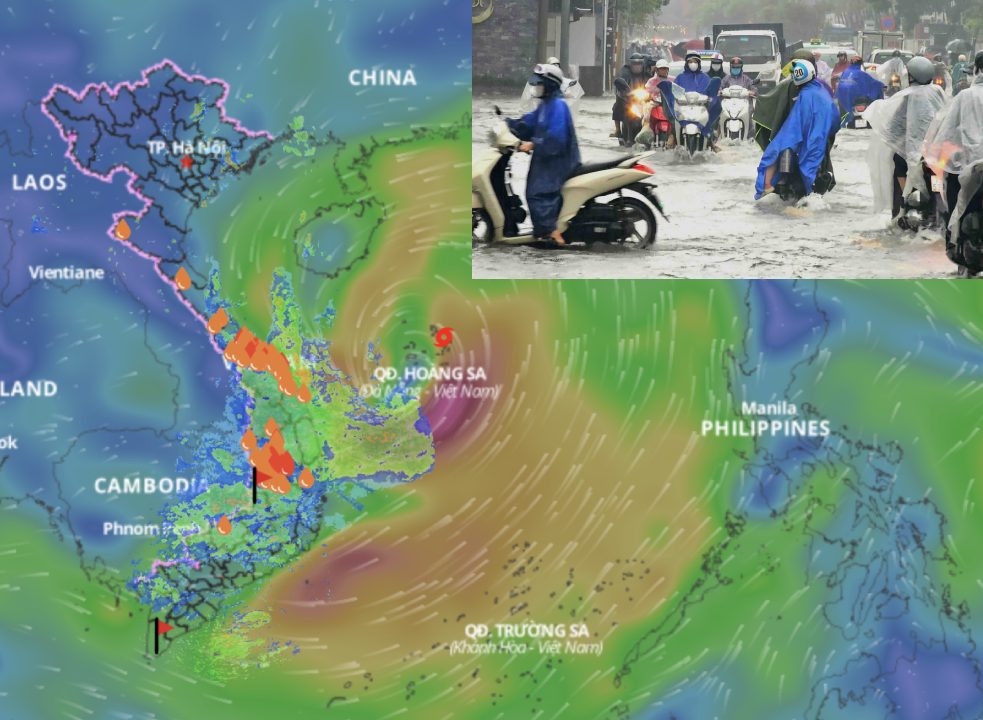 El pronostico de reembolso de la tormenta causara fuertes lluvias en el centro de Vietnam desde la tarde y esta noche 11.6. Fuente de la imagen: Sistema de monitoreo de desastres naturales de Vietnam/Musiness: An AN