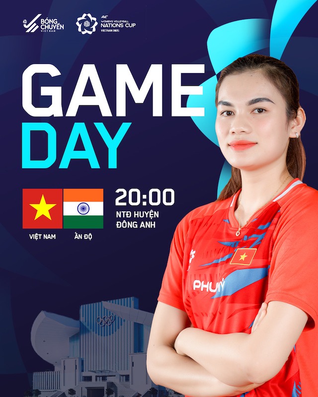 Tuyen bong chuyen nu Viet Nam gap An Do tai AVC Nations Cup. Anh: VFV