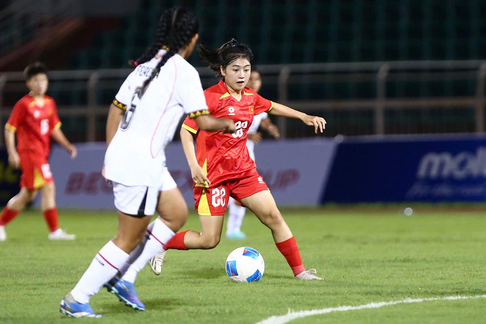 U19 nu Viet Nam duy tri phong do an tuong sau 2 tran toan thang o vong bang. Anh: VFF