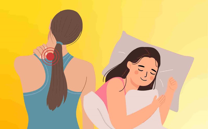 Instructions on the best way to sleep for people with neck pain. Graphics: Dinh Dinh