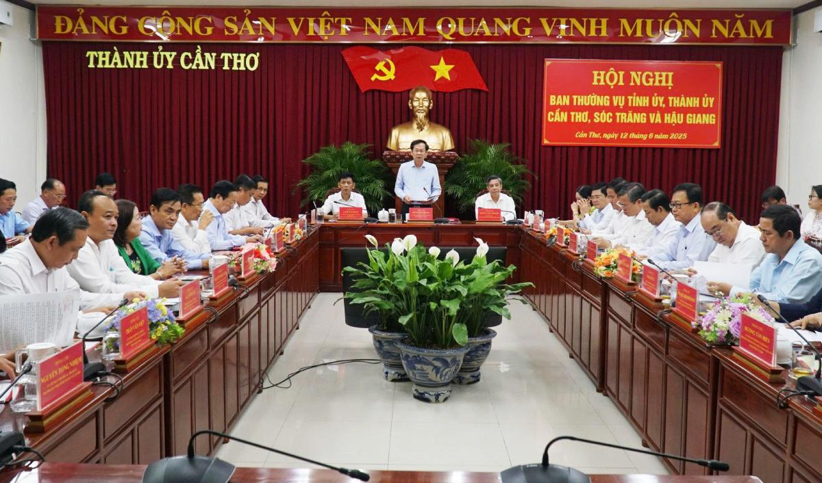 Quang canh buoi hoi nghi vao ngay 12.6 tai Thanh uy Can Tho. Anh: Ta Quang