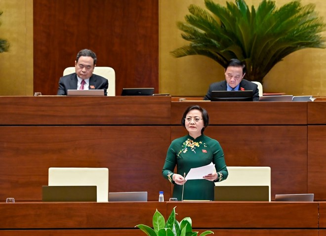 Minister of Home Affairs Pham Thi Thanh Tra said that the district level has created a solid foundation for the country to enter a new period. Photo: Pham Dong