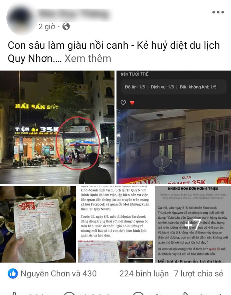 Tai khoan Facebook D.D.T phan anh vu viec len mang xa hoi. Anh: Ngoc Anh