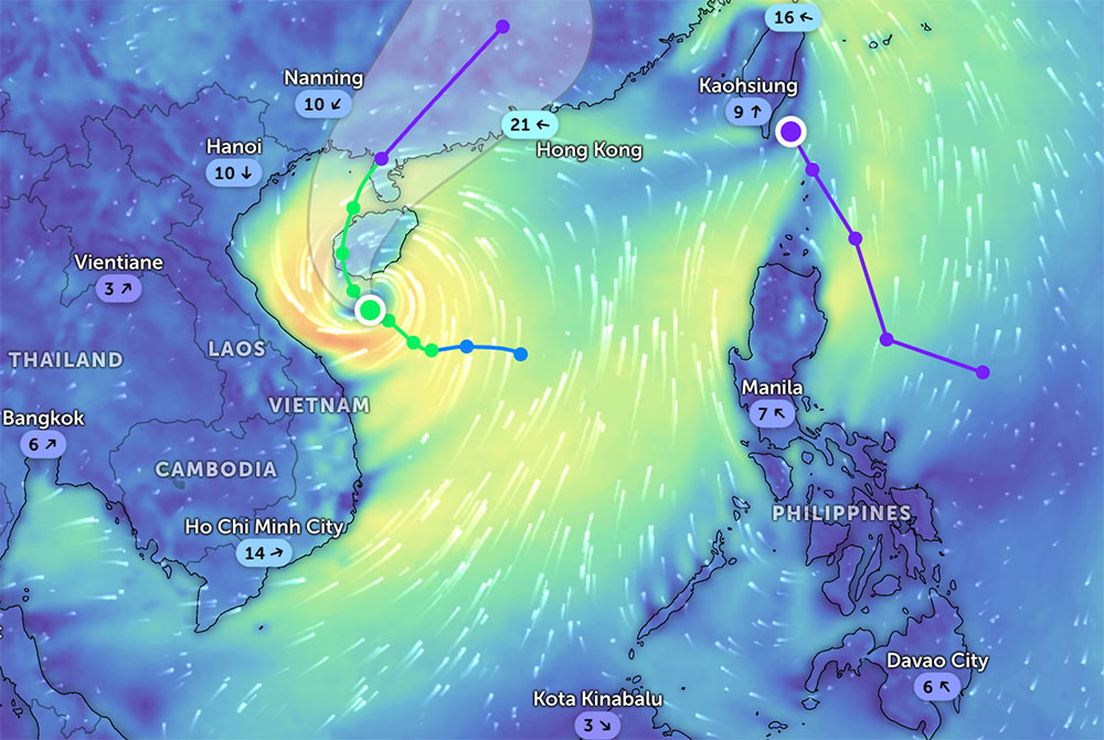 The forecast for the movement of storm No. 1 Wutip and the low pressure near the East Sea is likely to strengthen into a tropical depression and strengthen into a storm. Satellite photo: Zoom