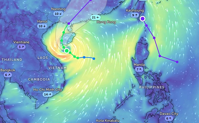 The forecast for the movement of storm No. 1 Wutip and the low pressure near the East Sea is likely to strengthen into a tropical depression and strengthen into a storm. Satellite photo: Zoom