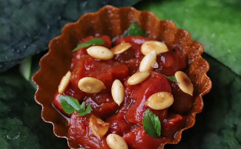 Grilled watermelon Tart, Korea - a strange but familiar culinary dish. Photo: Character provided