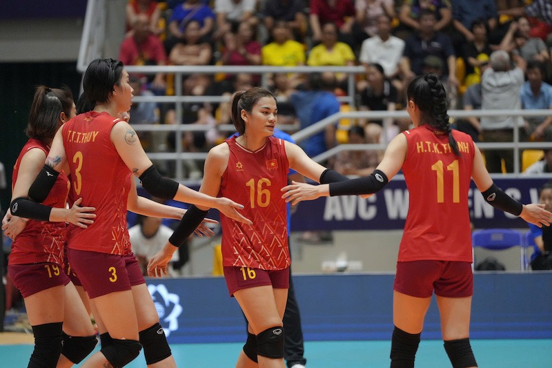 The Vietnamese women's volleyball team won impressively. Photo: VFV