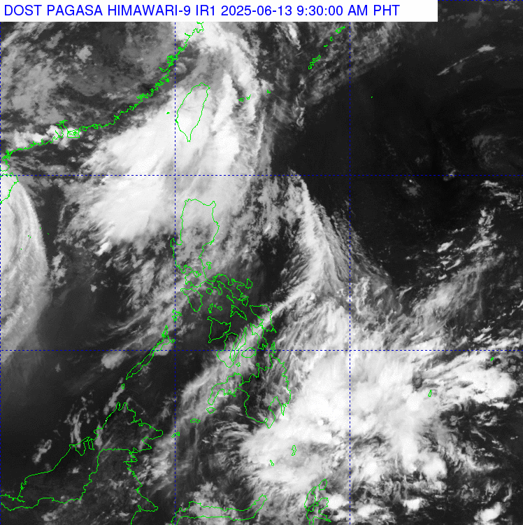 Auring has weakened into a tropical depression after making landfall in Taiwan (China). Satellite photo: Pagasa