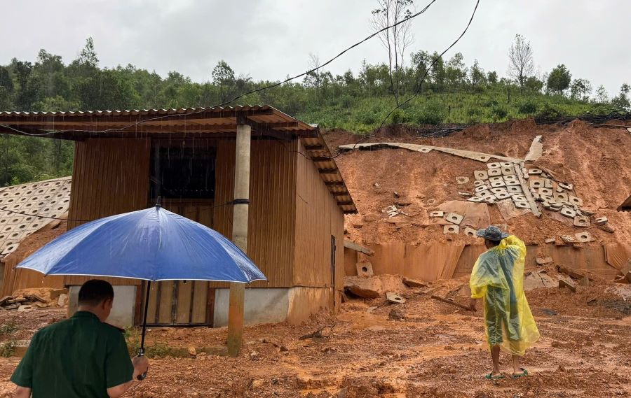 El area de reasentamiento del pueblo fue erosionada. Foto: Han Nguyen