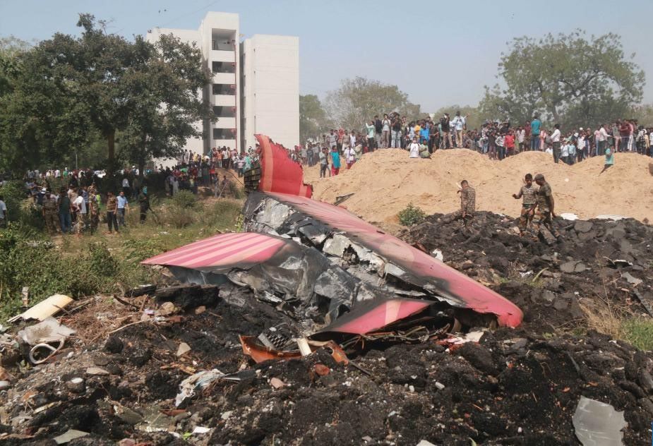 La escena del avion de India Air India. Foto: Xinhua