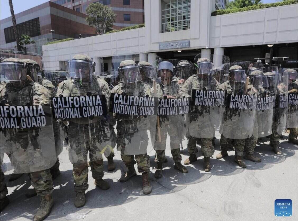 El presidente Trump movilizo a unos 700 marines y 4.000 guardias nacionales a Los Angeles. Foto: Xinhua