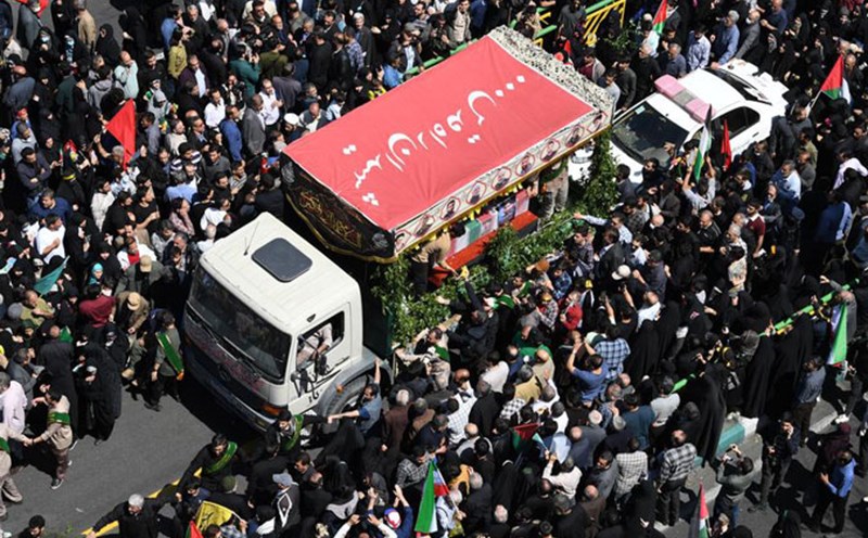 Funeral scene of 7 Iranian citizens killed in an Israeli attack on an Iranian consulate in Syria, April 5, 2024. Photo: Xinhua