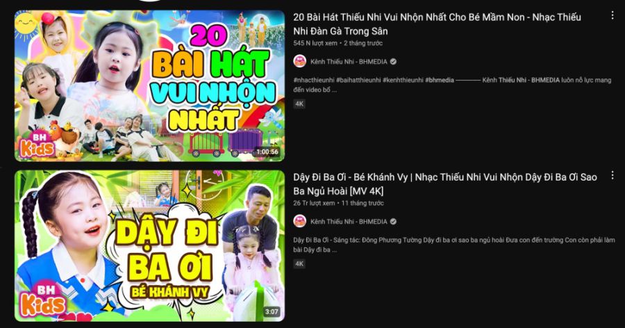 Las canciones musicales para niños atraen muchas vistas. Foto: BH Media