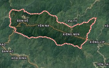 Yen Na commune, Tuong Duong district (Nghe An), where the incident occurred, where two men died unexpectedly. Photo: Google map