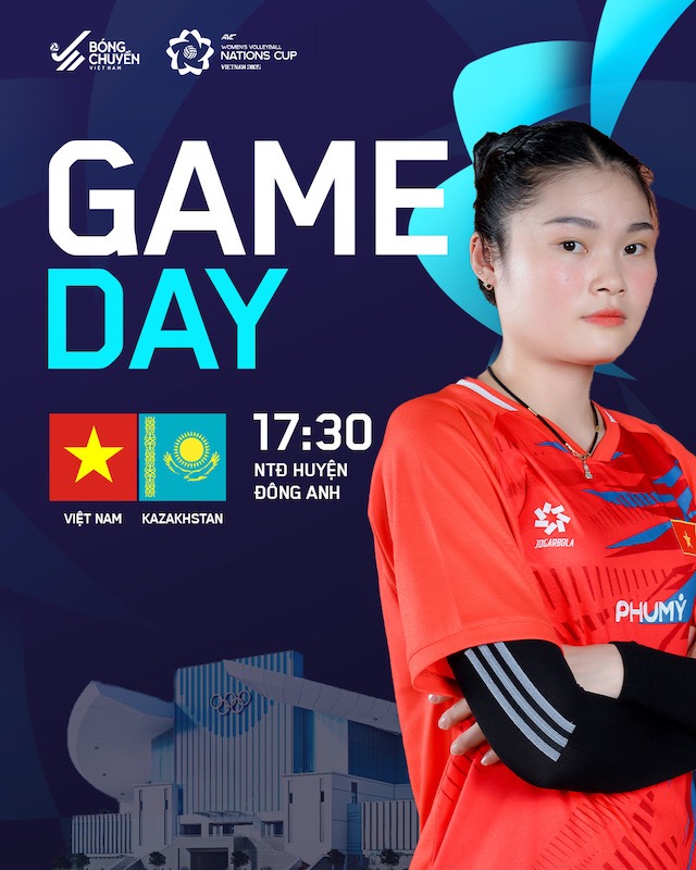 Tuyen bong chuyen nu Viet Nam gap Kazakhstan tai AVC Nations Cup 2025. Anh: VFV